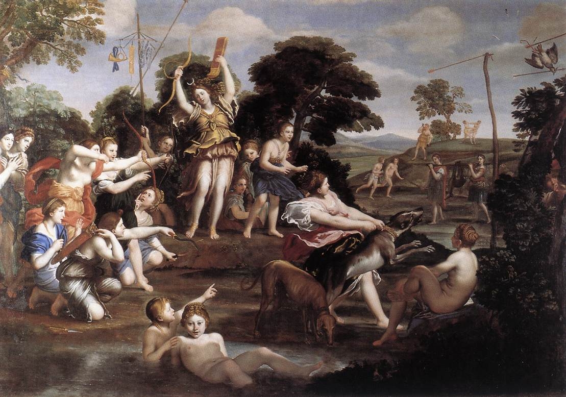 Domenichino Zampieri, dit le Dominiquin (1581-1641) - Diane et ses nymphes.JPG